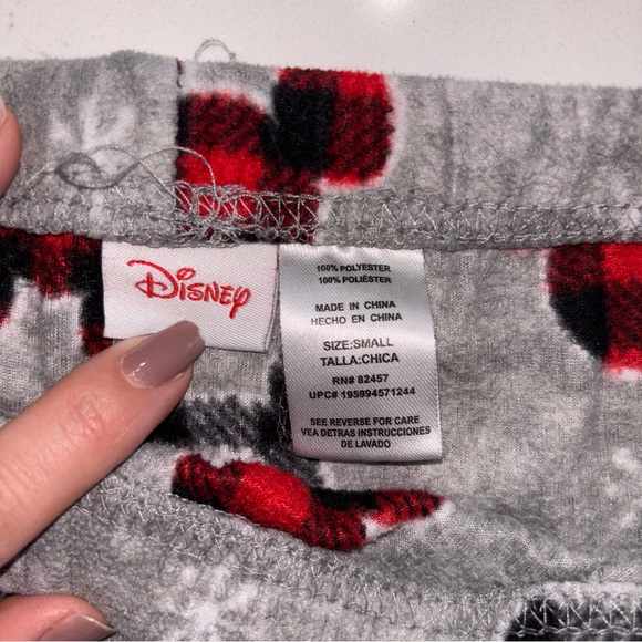 Women’s Mickey Mouse Pajama Pants – Size Small | Buffalo Plaid & Snowflake Print - Picture 5 of 5